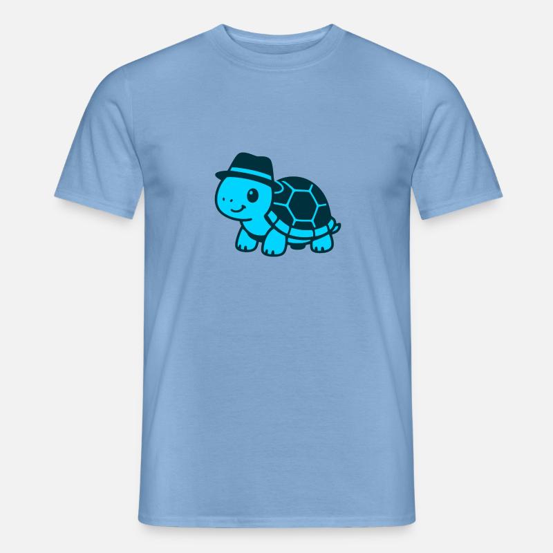 Running turtle with hat - Men’s T-shirt - carolina blue