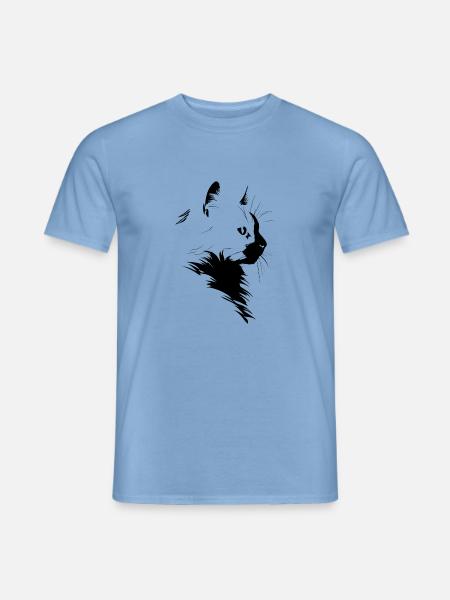 Katze, katzenmotiv - Männer T-Shirt - Carolina Blue