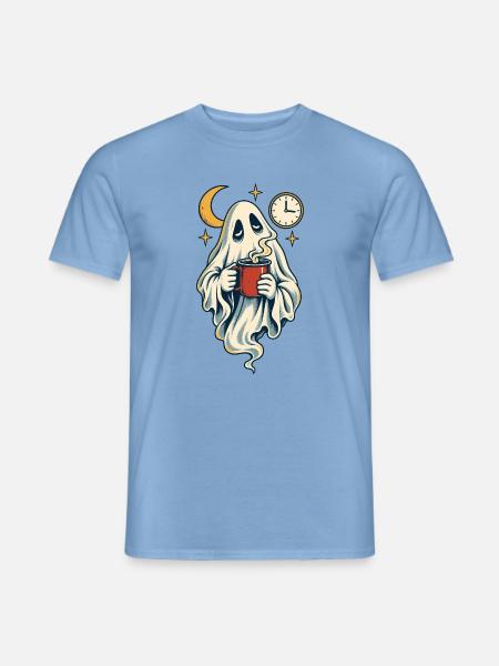 Geisterschicht – Kaffee nach Mitternacht - Männer T-Shirt - Carolina Blue