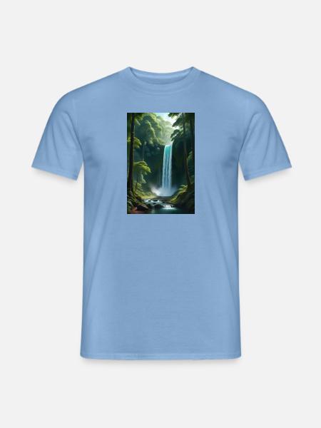 Ein wunderbarer Wasserfall - Männer T-Shirt - Carolina Blue
