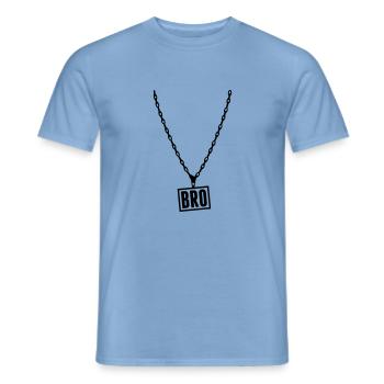 chain_bro_bo1 - T-shirt homme - carolina blue - Devant - AI Model Male 178 light (178cm)
