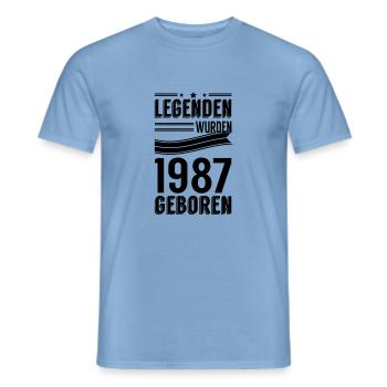 1987 - Männer T-Shirt - Carolina Blue - Vorne - AI Model Male 178 light (178cm)