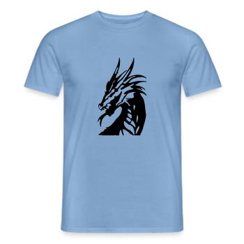 dragon_head - Men's T-Shirt - carolina blue - Front - AI Model Male 178 light (178cm)