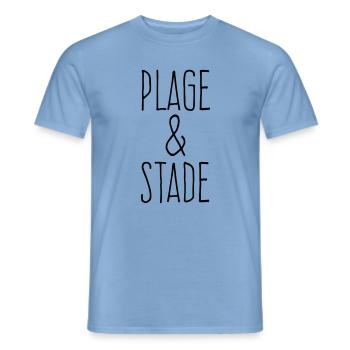 Plage et stade - T-shirt homme - carolina blue - Devant - AI Model Male 178 light (178cm)