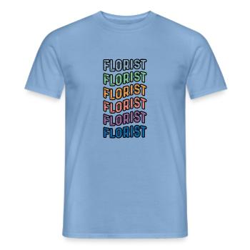 Retro Graphic Botanical Flowers Gardening Plant Lo - Männer T-Shirt - Carolina Blue - Vorne - AI Model Male 178 light (178cm)