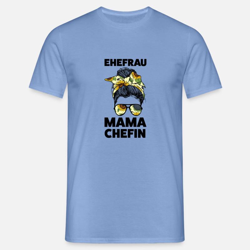Mama Messy Bun Mutter Geschenk - Männer T-Shirt - Carolina Blue