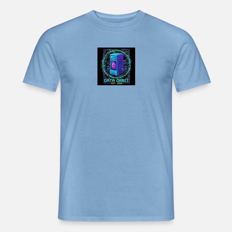 Daten Orbit Neon Computer - Männer T-Shirt - Carolina Blue