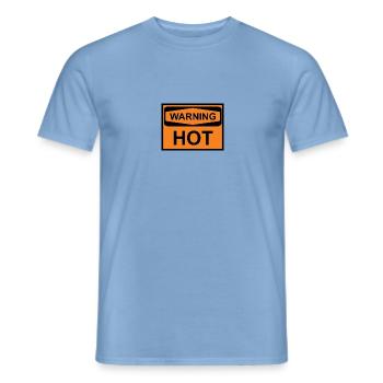 warning hot - Männer T-Shirt - Carolina Blue - Vorne - AI Model Male 178 light (178cm)