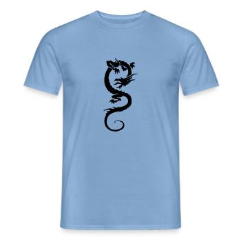 dragon30 black - Men's T-Shirt - carolina blue - Front - AI Model Male 178 light (178cm)
