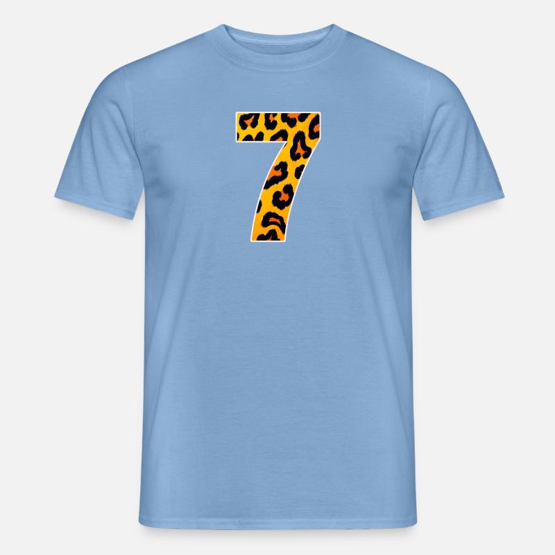 Leopard 7 Neon Pattern - Men’s T-shirt - carolina blue