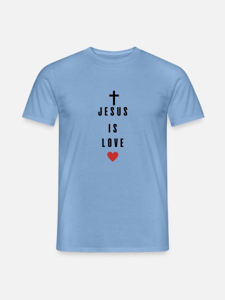 JESUS IS LOVE - Männer T-Shirt - Carolina Blue