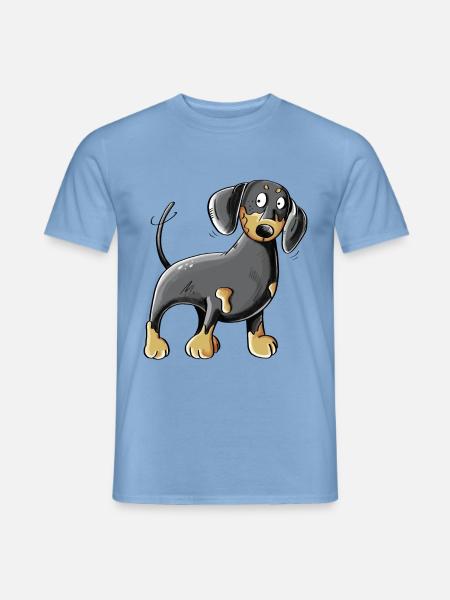 Happy Dachshund I Dackel I Teckel Hund Comic - Männer T-Shirt - Carolina Blue