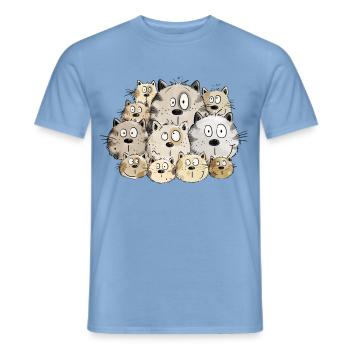 Funny cats I kitten cat gift I miss - Men's T-Shirt - carolina blue - Front - AI Model Male 178 light (178cm)