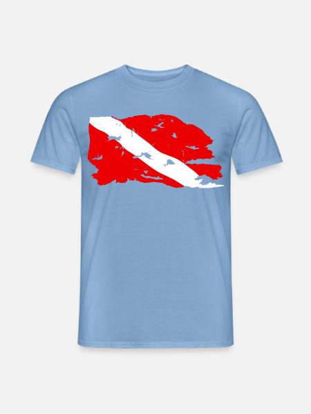 Abgenutzte Tauchflagge - Männer T-Shirt - Carolina Blue