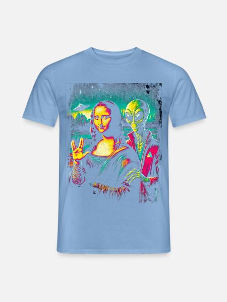 Futuristisches kulturelles Fusionskunstwerk - Männer T-Shirt - Carolina Blue