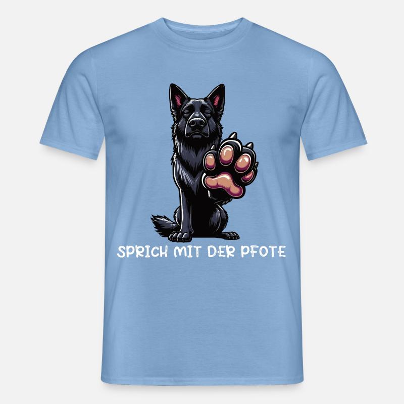 Sprich mit der Pfote Schwarzer Schäferhund  - Männer T-Shirt - Carolina Blue