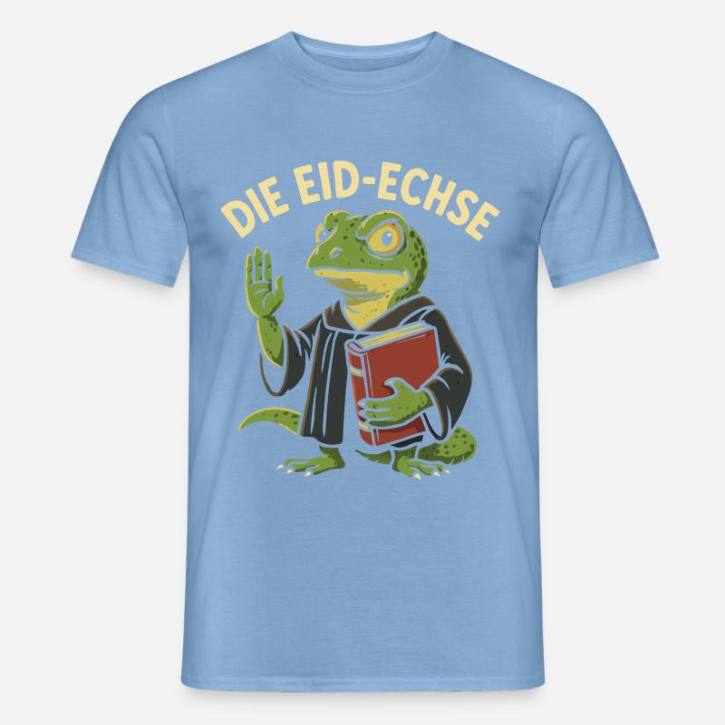 Die Eid-Echse als lustiger Justiz-Gag - Männer T-Shirt - Carolina Blue