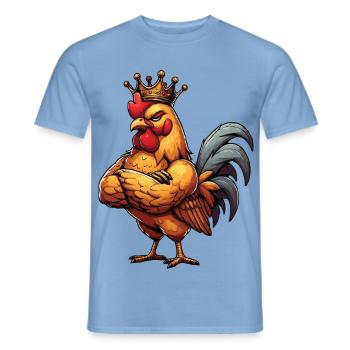 Chickens Chicken Chicken Lover Rooster Chicken Owner - Men's T-Shirt - carolina blue - Front - AI Model Male 178 light (178cm)