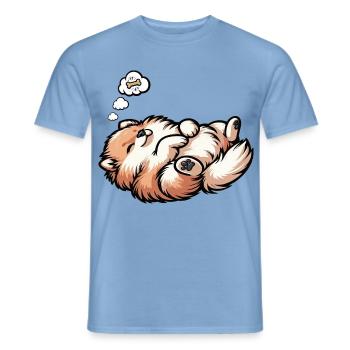 Poméranien Poméranien Spitz Chien Miniature Spitz Holder - T-shirt homme - carolina blue - Devant - AI Model Male 178 light (178cm)
