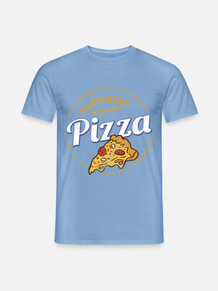 Pizza Napoletana Retro Snack Vintage Käse Design - Männer T-Shirt - Carolina Blue