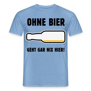 Ohne Bier Geht Gar Nix Hier! (Bierchen / POS 3C) - Männer T-Shirt - Carolina Blue - Vorne - AI Model Male 178 light (178cm)