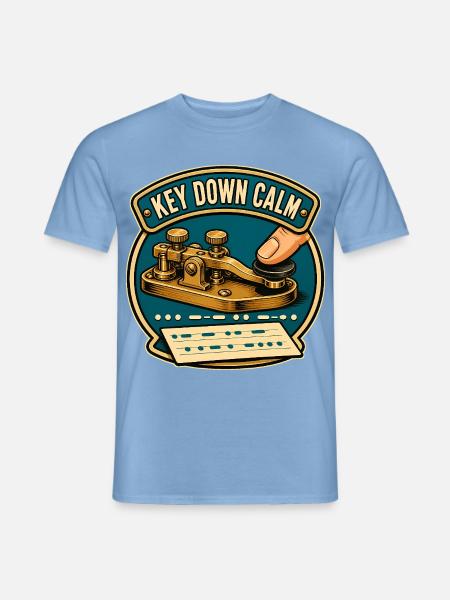 KEY DOWN CALM - Männer T-Shirt - Carolina Blue