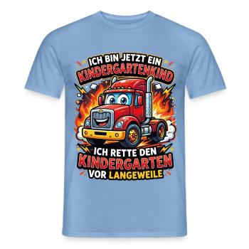 Ich Bin jetzt EIN Kindergartenkind - Männer T-Shirt - Carolina Blue - Vorne - AI Model Male 178 light (178cm)
