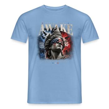 Amerikanische Macht - Männer T-Shirt - Carolina Blue - Vorne - AI Model Male 178 light (178cm)