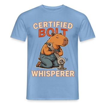 Certified Bolt Whisperer - Männer T-Shirt - Carolina Blue - Vorne - AI Model Male 178 light (178cm)