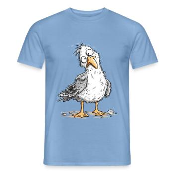 Lustige Möwe Cartoon I Küste Meer Vogelhumor - Männer T-Shirt - Carolina Blue - Vorne - AI Model Male 178 light (178cm)