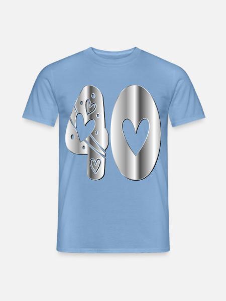 Vierzig Zahl 40 - Männer T-Shirt - Carolina Blue