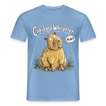 Capybara Whisperer I Wasserschwein Tierhumor - Männer T-Shirt - Carolina Blue - Vorne - AI Model Male 178 light (178cm)