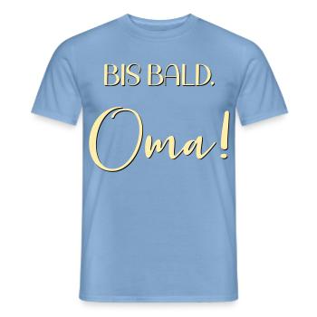 Baby Ankündigung Oma - Männer T-Shirt - Carolina Blue - Vorne - AI Model Male 178 light (178cm)