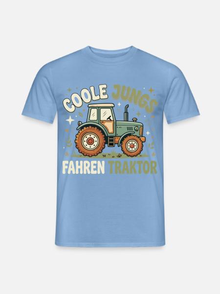 Coole Jungs fahren Traktor - Männer T-Shirt - Carolina Blue