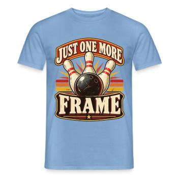 Just One More Frame Bowling Retro - Männer T-Shirt - Carolina Blue - Vorne - AI Model Male 178 light (178cm)