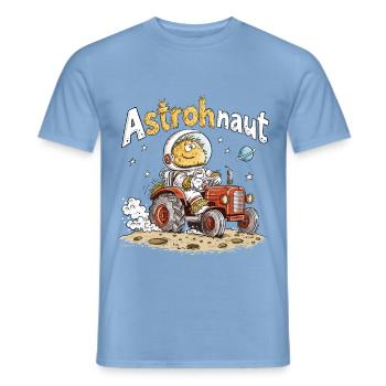Astrohnaut Traktor Astronaut Landwirt Wortspiel - Männer T-Shirt - Carolina Blue - Vorne - AI Model Male 178 light (178cm)