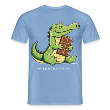 Schokodil Krokodil Schokolade Wortspiel Humor - Männer T-Shirt - Carolina Blue - Vorne - AI Model Male 178 light (178cm)