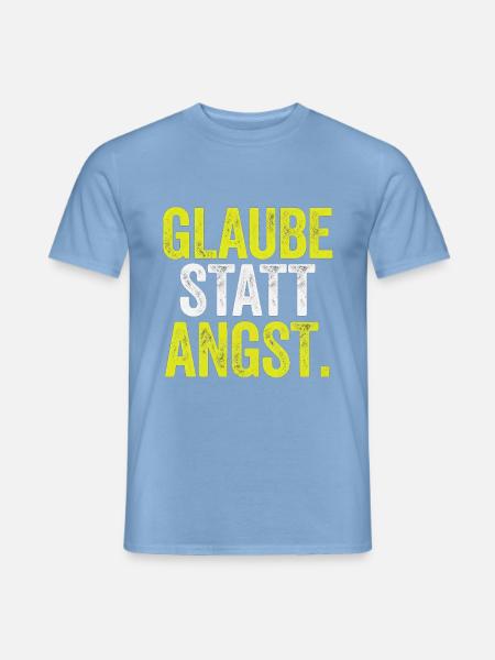 Glaube statt Angst – Markus 5,36 - Männer T-Shirt - Carolina Blue
