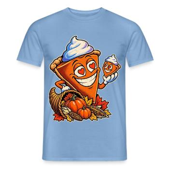 Herbstkuchen-Lächel-Schnitte - Männer T-Shirt - Carolina Blue - Vorne - AI Model Male 178 light (178cm)