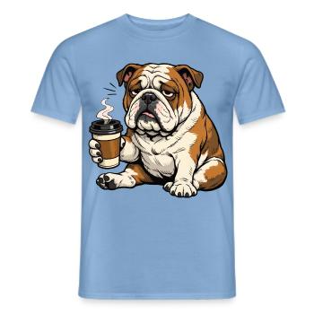 Englische Bulldogge Bully  Bullybesitzer Bullyfan - Männer T-Shirt - Carolina Blue - Vorne - AI Model Male 178 light (178cm)