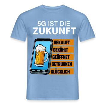 5G Zukunft Bierstatus - Männer T-Shirt - Carolina Blue - Vorne - AI Model Male 178 light (178cm)