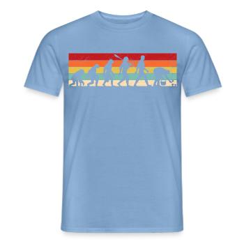 Evolution Pilzsammler, Pilze sammeln Vintage - Männer T-Shirt - Carolina Blue - Vorne - AI Model Male 178 light (178cm)