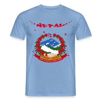 Nepal - Männer T-Shirt - Carolina Blue - Vorne - AI Model Male 178 light (178cm)