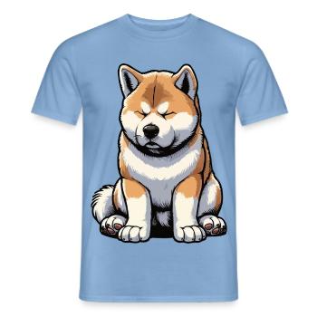 Akita Akita propriétaire Akitas Akita amoureux Akitafan - T-shirt homme - carolina blue - Devant - AI Model Male 178 light (178cm)