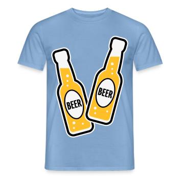 2 Grillage des bouteilles de bière (Beery / POS 3C) - T-shirt homme - carolina blue - Devant - AI Model Male 178 light (178cm)
