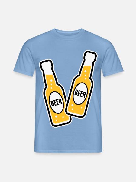 2 Bierflaschen (Bier / POS 3C) - Männer T-Shirt - Carolina Blue