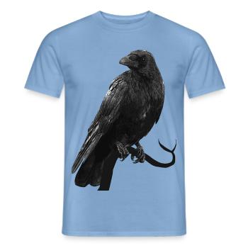 krähe, Vögel, gothic design, für Papa - Männer T-Shirt - Carolina Blue - Vorne - AI Model Male 178 light (178cm)