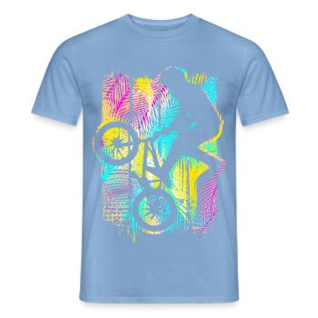 Retro Bmx Racing Colorful - Bmx Bike - Bmx Bike - T-shirt homme - carolina blue - Devant - AI Model Male 178 light (178cm)