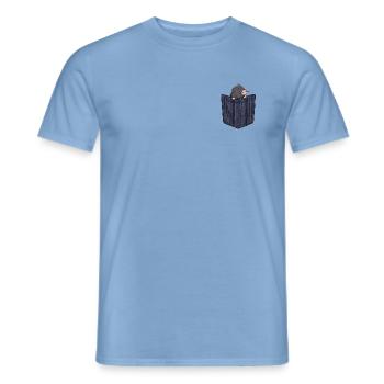Brusttaschen Maulwurf - Männer T-Shirt - Carolina Blue - Vorne - AI Model Male 178 light (178cm)