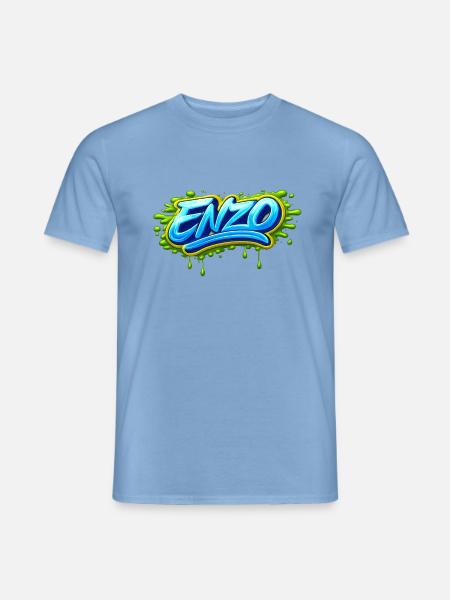 GRAFFITI-NAME ENZO FÜR PERFEKTES GESCHENK DRUCKBAR - Männer T-Shirt - Carolina Blue